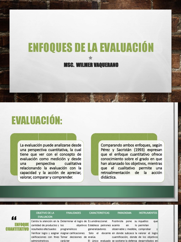 Enfoques de la Evaluación Educativa | PDF | Evaluación ...