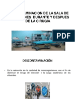 Descontaminacion de La Sala de Operaciones Durante y