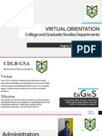 Virtual Orientation for CDLB Graduate Studies