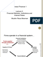 Business Finance 1: Financial Markets, Institutions and Interest Rates Muslim Reza Mooman