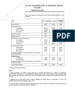 SCHEDULE OF FEES - Final