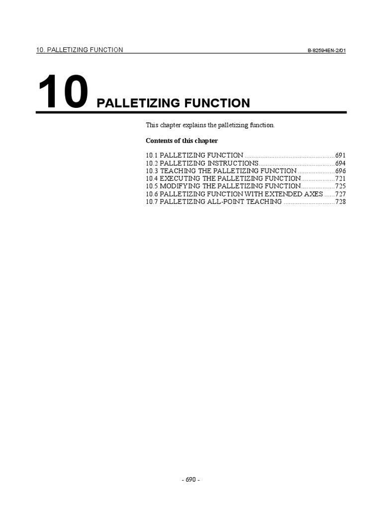 Palletizing Function Overview and Instructions | PDF | Subroutine ...