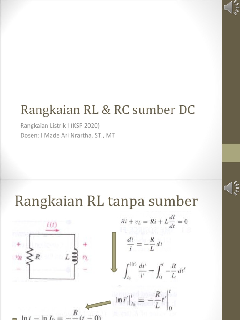 Analisis Rangkaian RL & RC Sumber DC | PDF | Sains & Matematika