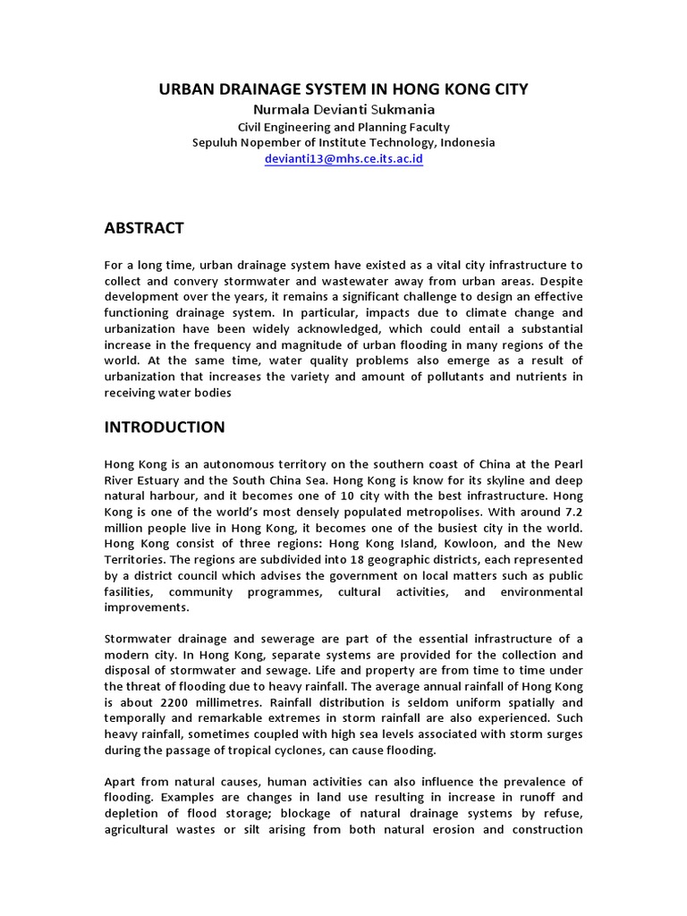 Urban Drainage System in Hong Kong City PDF | PDF | Flood | Stormwater