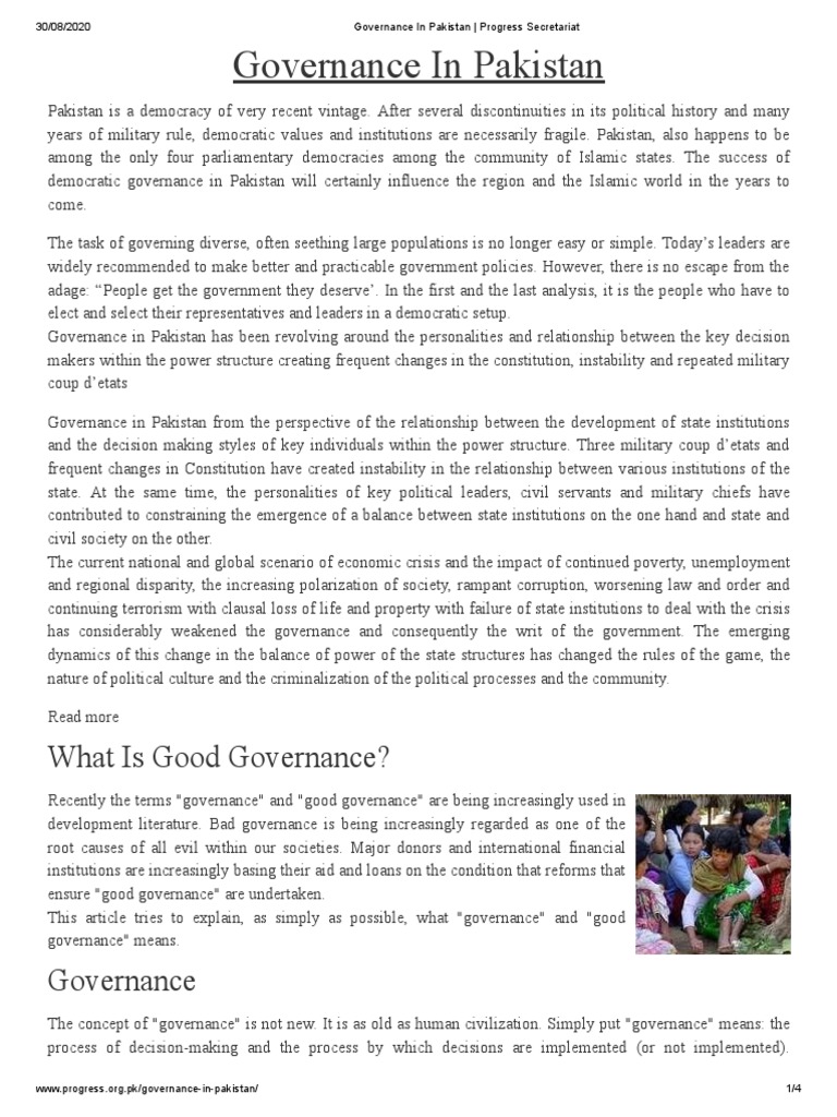 Governance Challenges in Pakistan | PDF | Good Governance | Governance