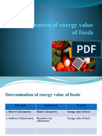 Determination of Energy Value of Foods Using Bomb and Indirect Calorimetry