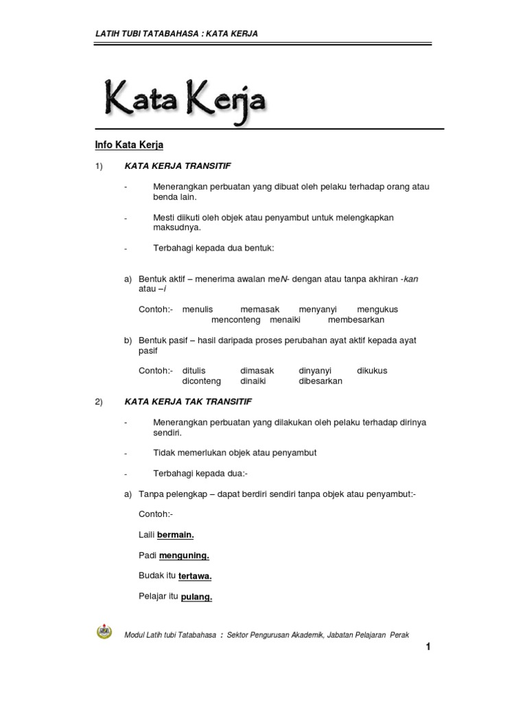 KATA KERJA