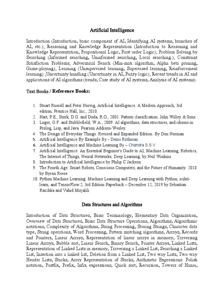 Reference Books:: Artificial Intelligence | PDF