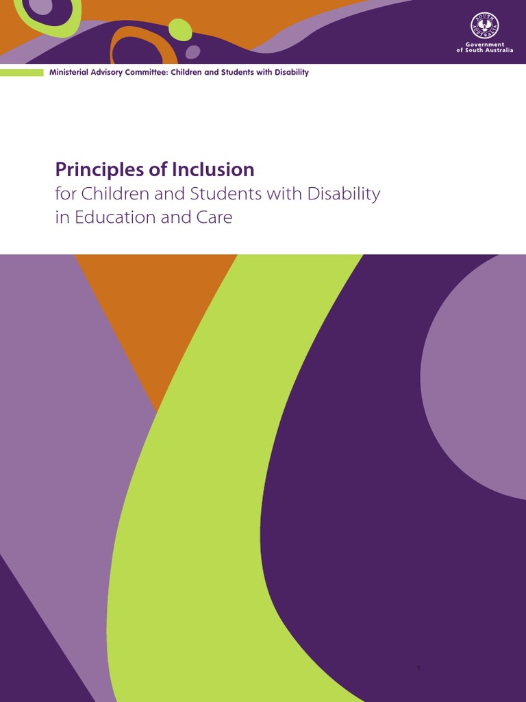 Principles of Inclusion: For Children and Students With Disability in ...