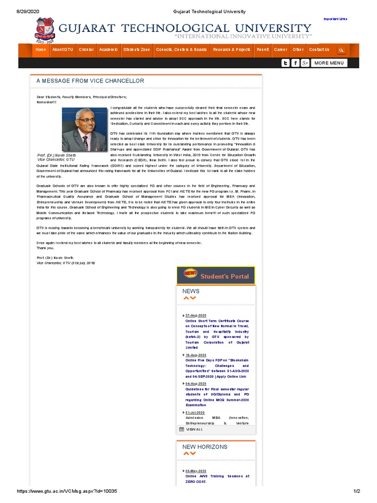 Gujarat Technological University 10 | PDF | Educational Stages | Academia
