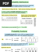 Probability Distributions: X X X X X X