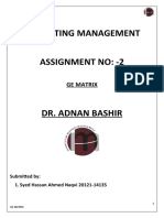 Assignment No. 2 Syed Hassan Ahmed Naqvi 20121-14135 MM GE Matrix