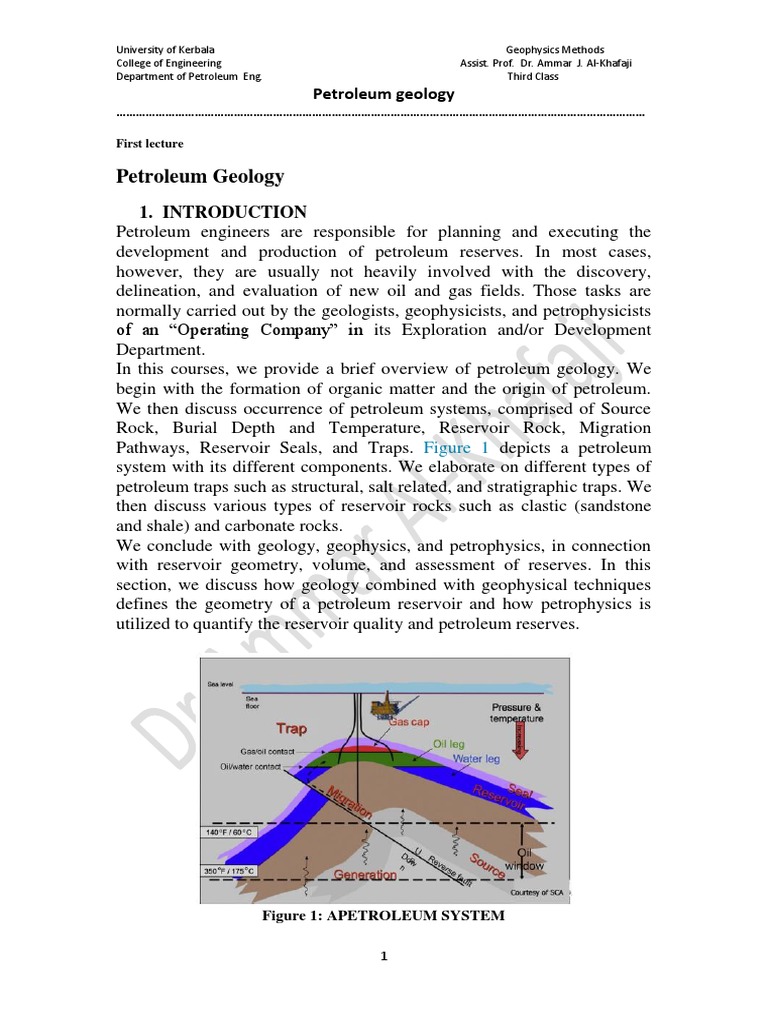 FIRST Lecture Petroleum Geology | PDF | Petroleum Reservoir | Petroleum