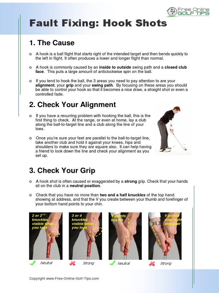Fault Fixing Hook Shots 1. The Cause PDF Sports Leisure