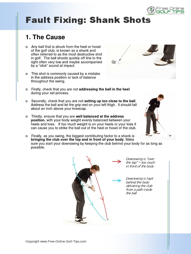 Fault Fixing Shank Shots 1. The Cause PDF Sports Leisure