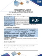 Guía de Actividades y Rúbrica de Evaluación - Fase 1 Revisar Presentación y Contenidos Del Curso. PDF