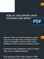 Rise of The Export Crop Economy and Monopolies
