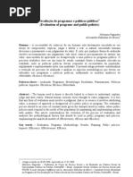 avaliação de programas e políticas públicas