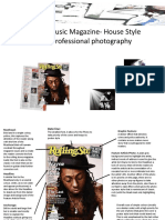 Research For Music Magazine-House Style and Use of Professional Photography