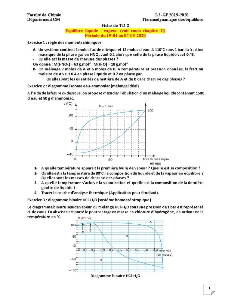 Équilibre Liquide-Vapeur en TD L3-GP | PDF | Diagramme de phase | Phase ...