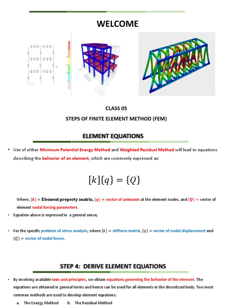 Finite Element Method Steps | PDF | Equations | Elasticity (Physics)