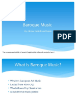 Baroque Music: By: Alesha, Danielle and Sumin