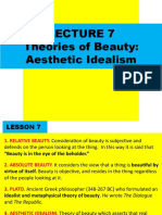 Lecture 7. (Theories of Beauty) Aesthetic Platonism