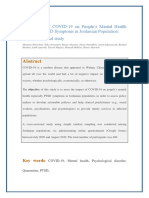 The Impact of COVID-19 On People's Mental Health Especially PTSD Symptoms in Jordanian Population: A Cross Sectional Study