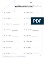 3 - Addition and Subtraction of Integers PDF