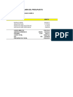 Resumen Del Presupuesto: Vivienda Unifamiliar Ejemplo Surco MAYO DE 2001 Presupuesto Monto