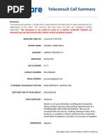 Teleconsult Call Summary