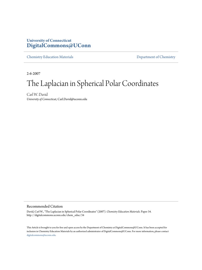 Laplacian In Spherical Coordinates