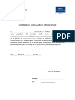 Autorización - Kit Publicitario (Propietario) PDF