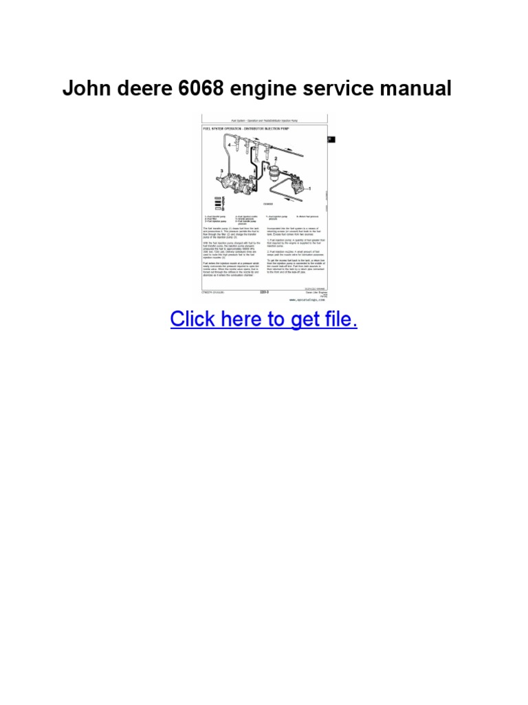 John Deere 4039, 4045 OEM Engines Parts Catalog PDF