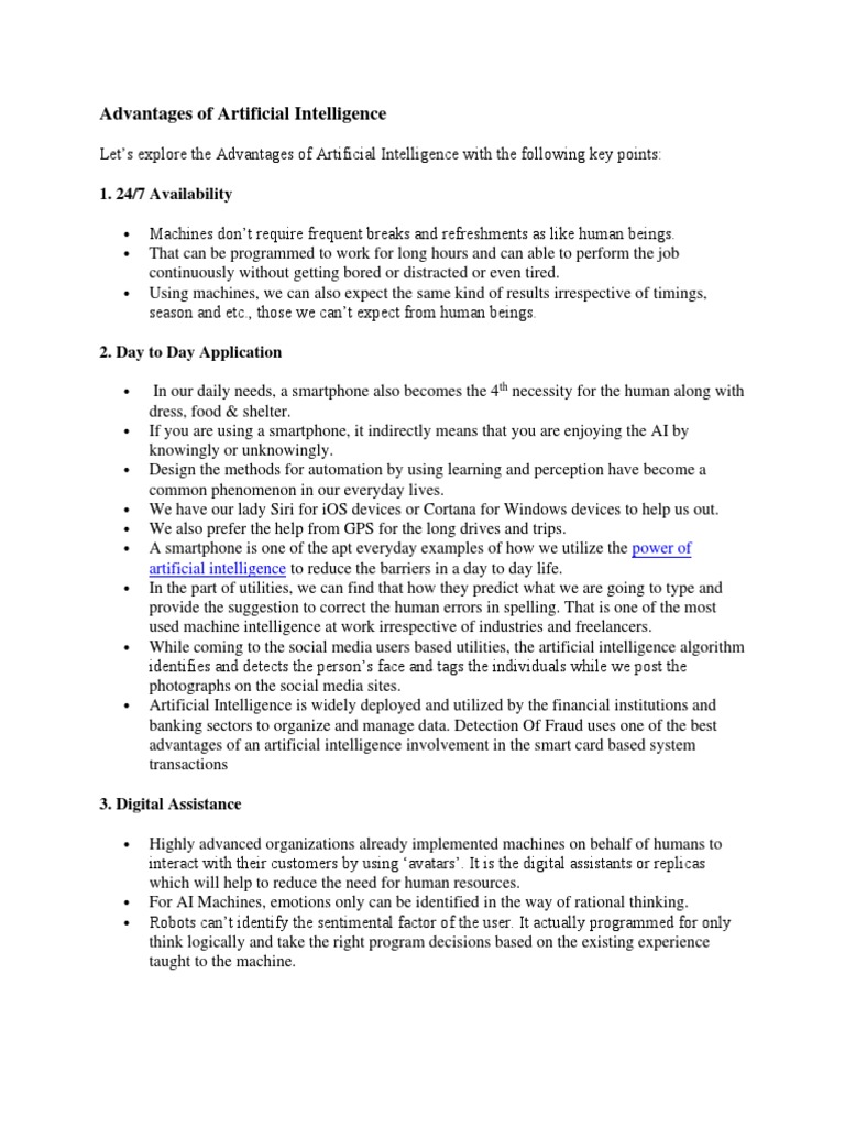 Advantages and Future of AI | PDF | Artificial Intelligence ...