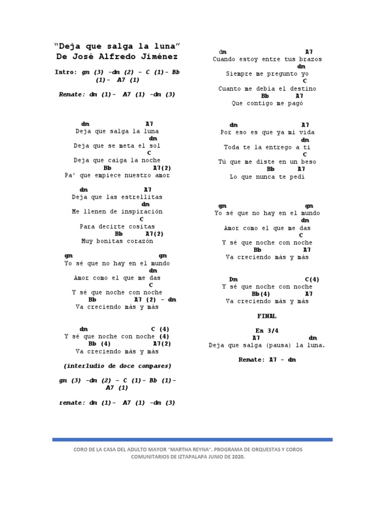 Deja Que Salga La Luna, Guitarra PDF PDF