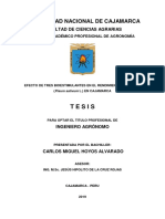 EFECTO DE TRES BIOESTIMULANTES EN EL RENDIMIENTO DE ARVEJA (Pisum sativum L.) EN CAJAMARCA