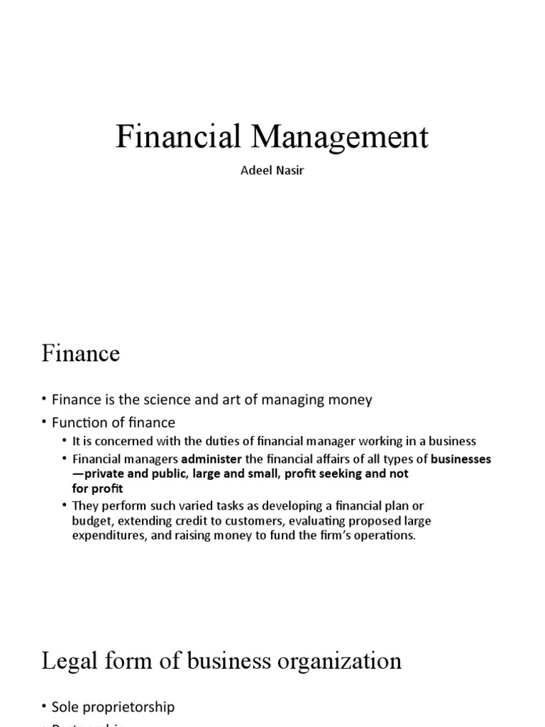 Financial Management | PDF | Financial Markets | Capital Market