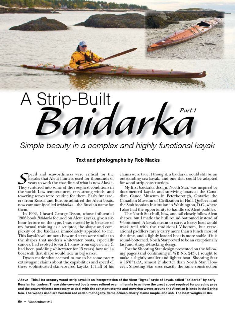 WoodenBoat Magazine Baidarka Kayak Boat Boats Plan Plans (2015