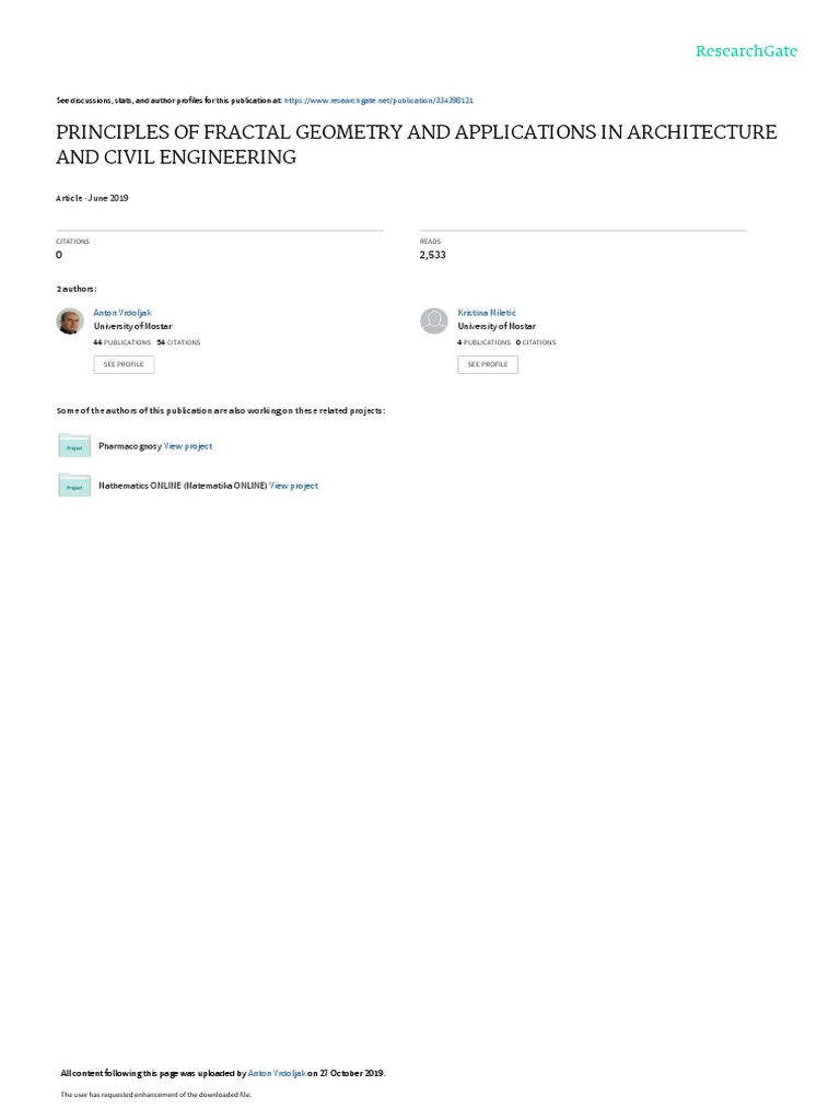 Fractal Geometry in Architecture & Engineering | PDF | Fractal | Geometry