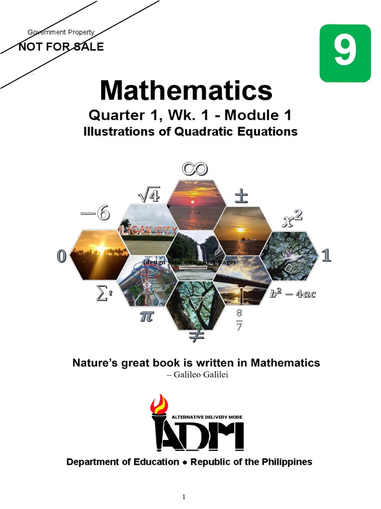Mathematics: Quarter 1, Wk. 1 - Module 1 | PDF | Area | Equations