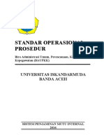 SOP Biro Administrasi Umum, Perencanaan, Keuangan, Dan Kepegawaian (BAUPKK) - Universitas Iskandarmuda SOP - BAUPKK PDF