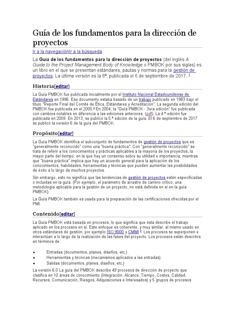 Fundamentos de Dirección de Proyectos PMBOK | PDF | Business | Informática
