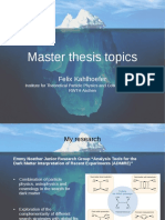 Master Thesis Topics: Felix Kahlhoefer
