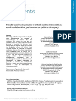 Popularizações Do Passado e Historicidades Democráticas: Escrita Colaborativa, Performance e Práticas Do Espaço