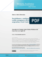 BLANCO, Maria Mercedes. Socialismo y Antiperonismo El Exilio Uruguayo Del Historiador Argentino José Luis Romero. (2014)