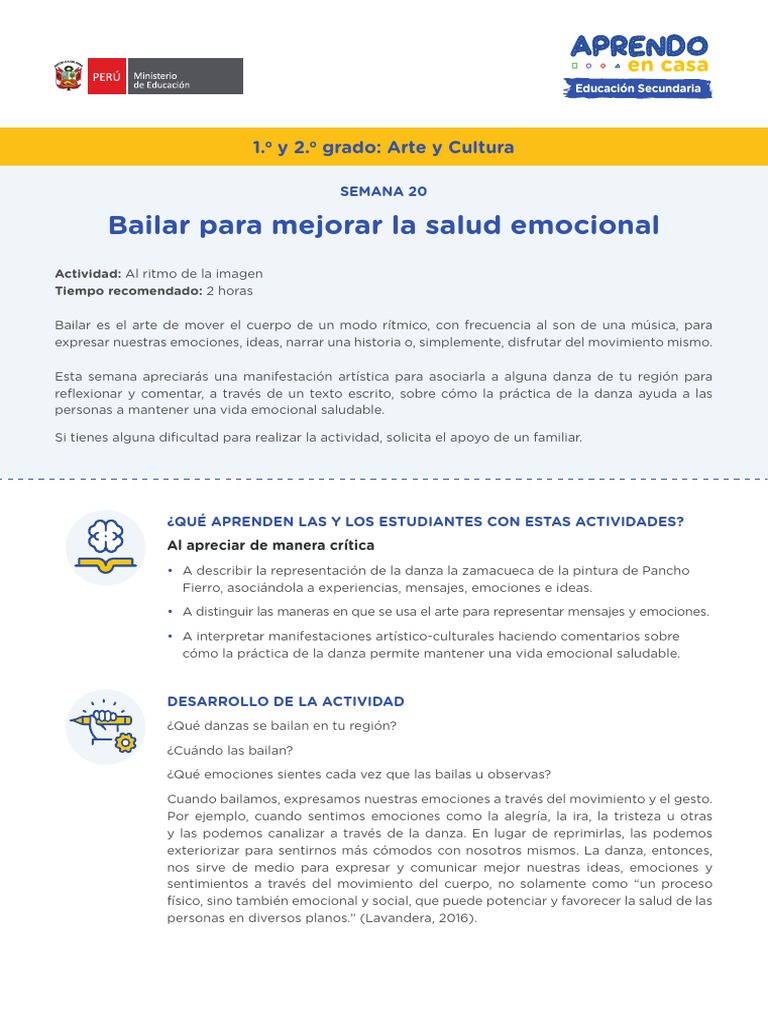 Danza y Salud Emocional en la Educación | PDF | Bailes | Las emociones