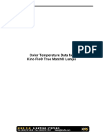 Color Temperature Data For Kino Flo® True Match® Lamps: Sal Es@ki Nofl O. Com