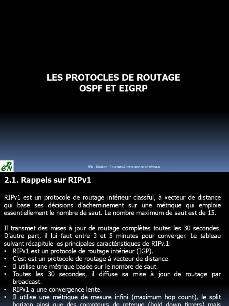 Protocoles de Routage Réseaux | PDF | Routage | Adresse IP