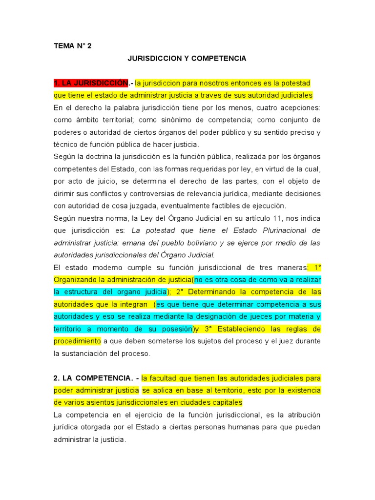 Jurisdicción y Competencia Judicial | PDF | Jurisdicción | Gobierno